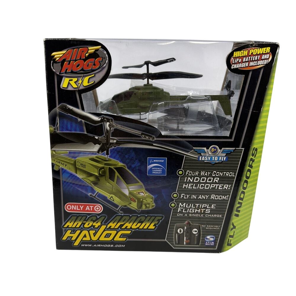 Air Hogs R/C AH-64 Apache Havoc RC Helicopter Target Exclusive New In Box NIB